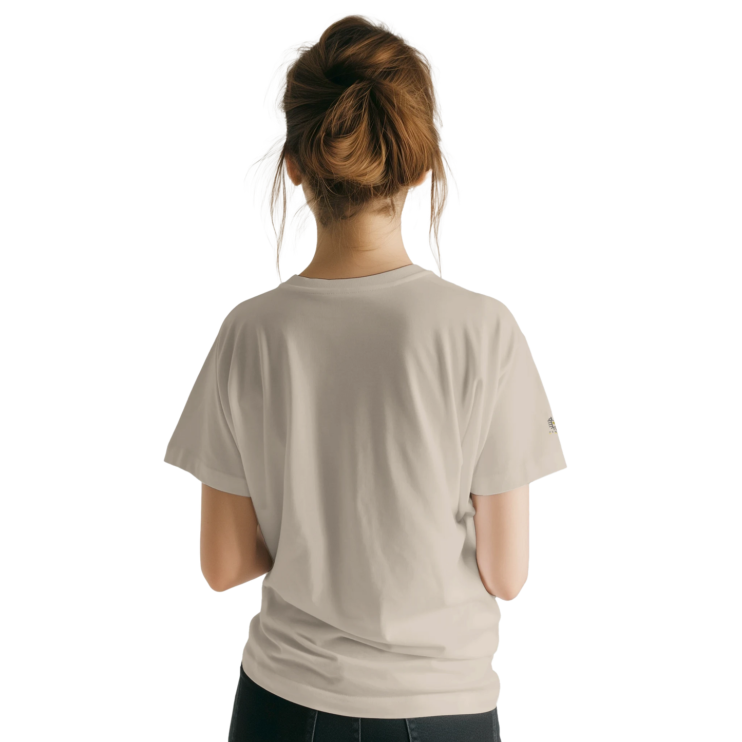 Beige T-shirt with “Choose Happiness” design — displayed
