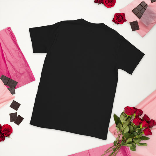 Black unisex T-shirt — blank back view.