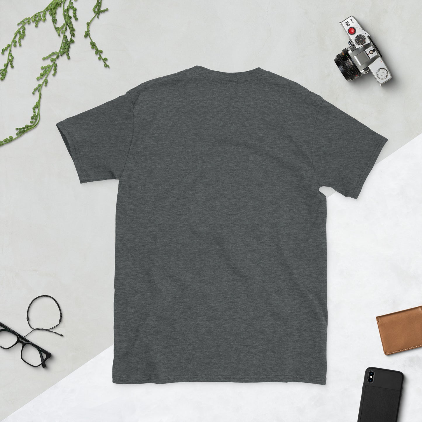 Dark grey unisex T-shirt back