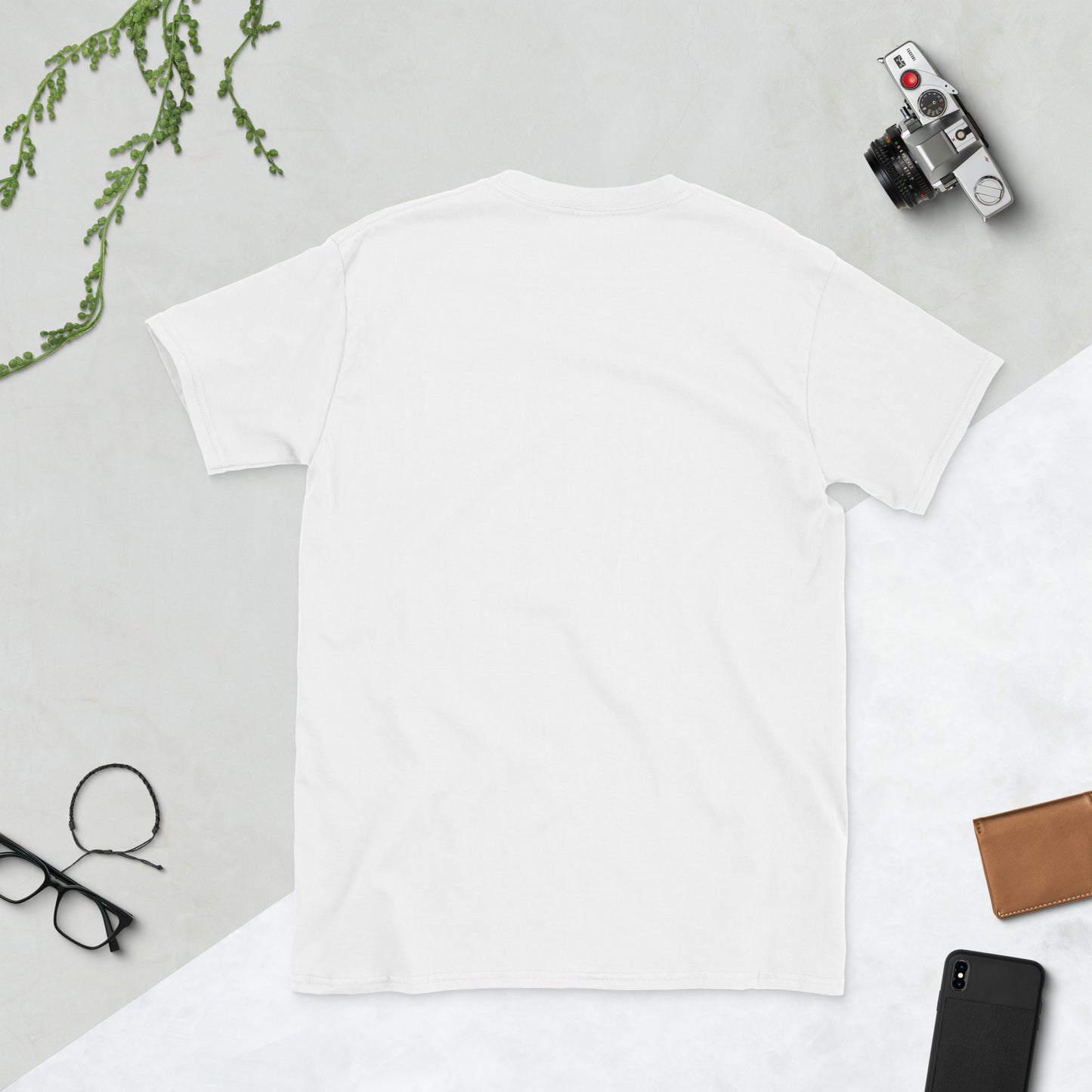 White unisex T-shirt — blank back view.