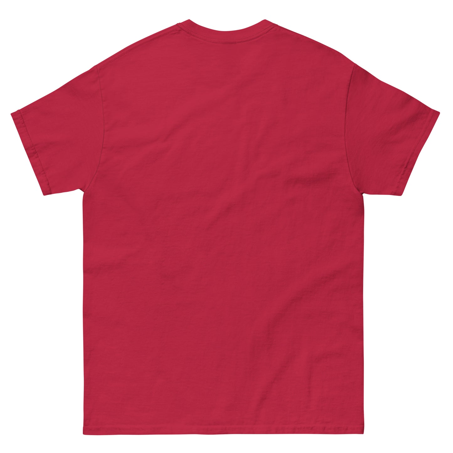 Red unisex T-shirt — blank back view