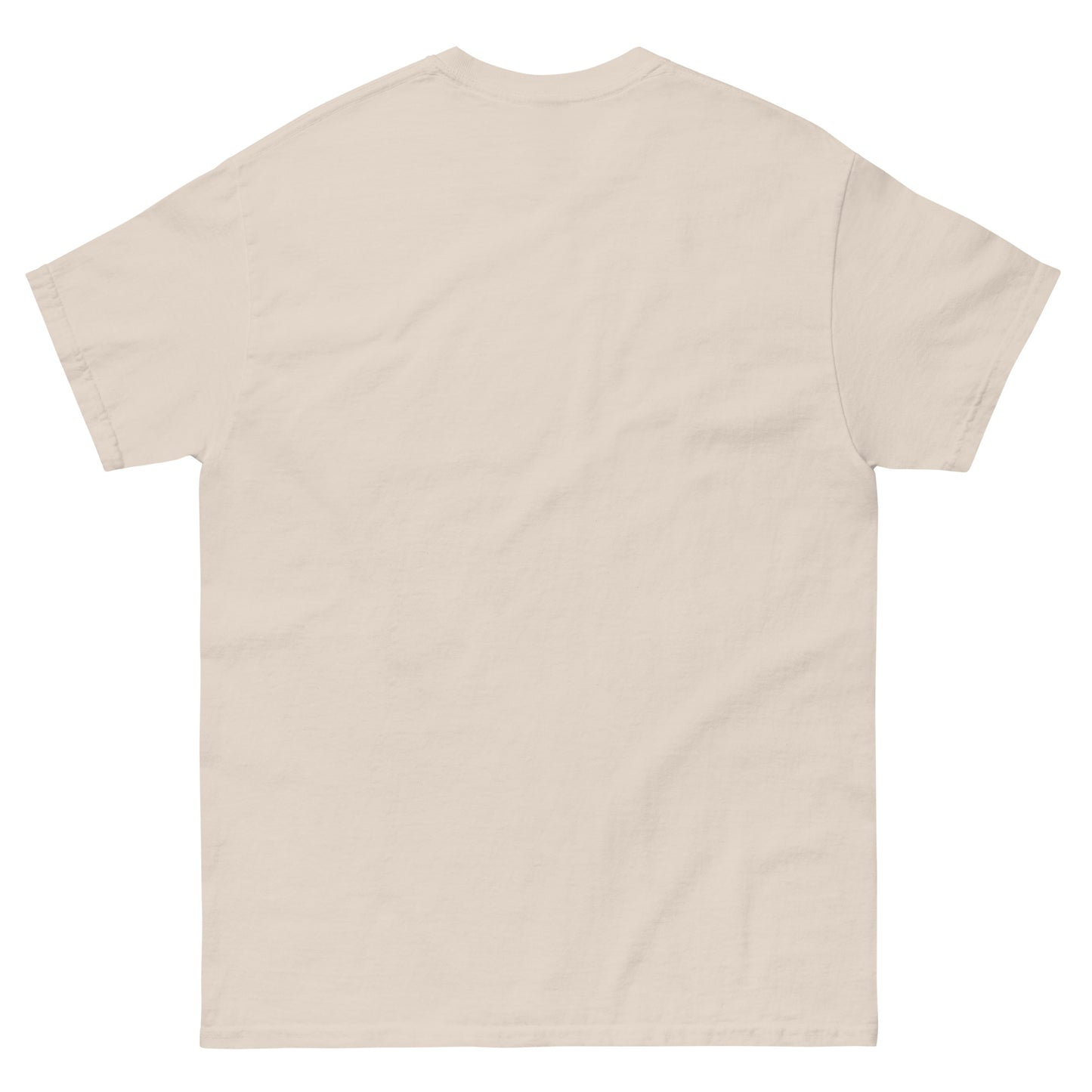 Beige unisex T-shirt — blank back view
