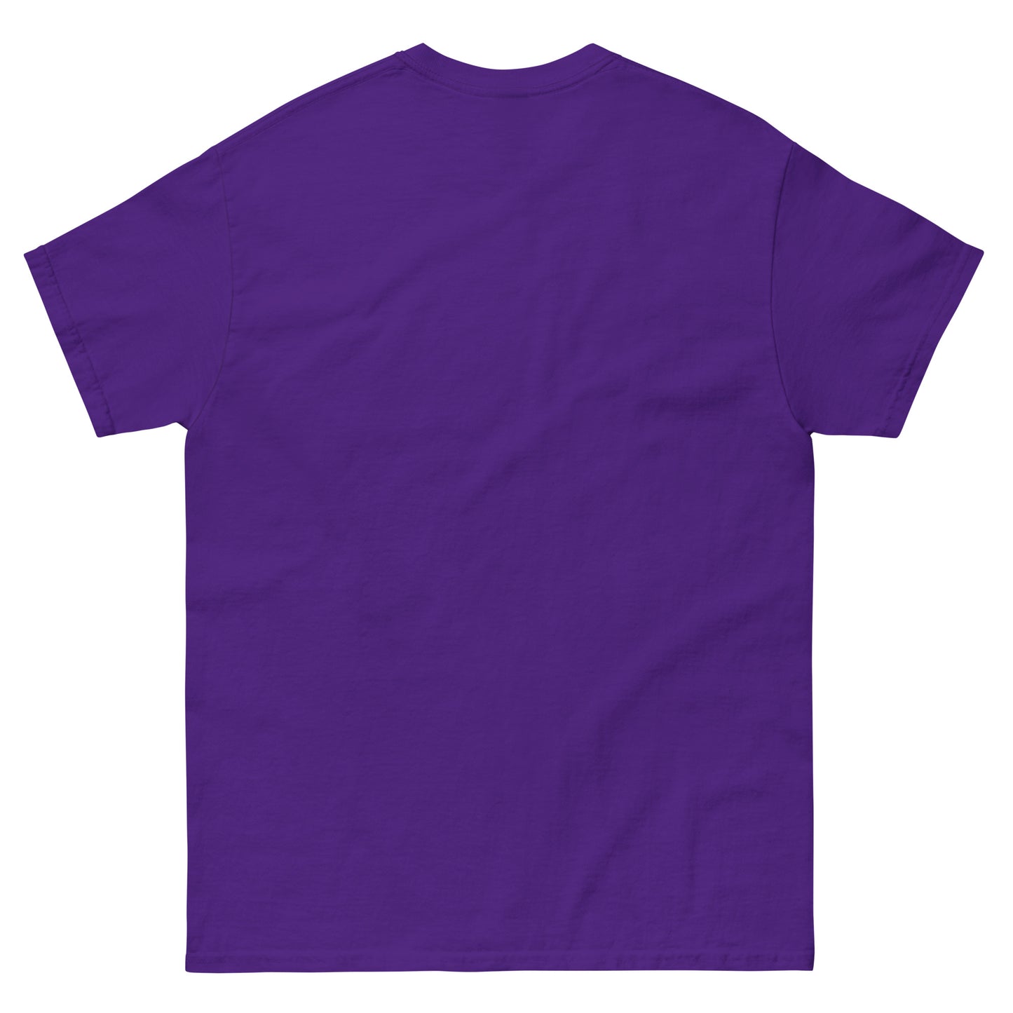 Purple unisex T-shirt — blank back view