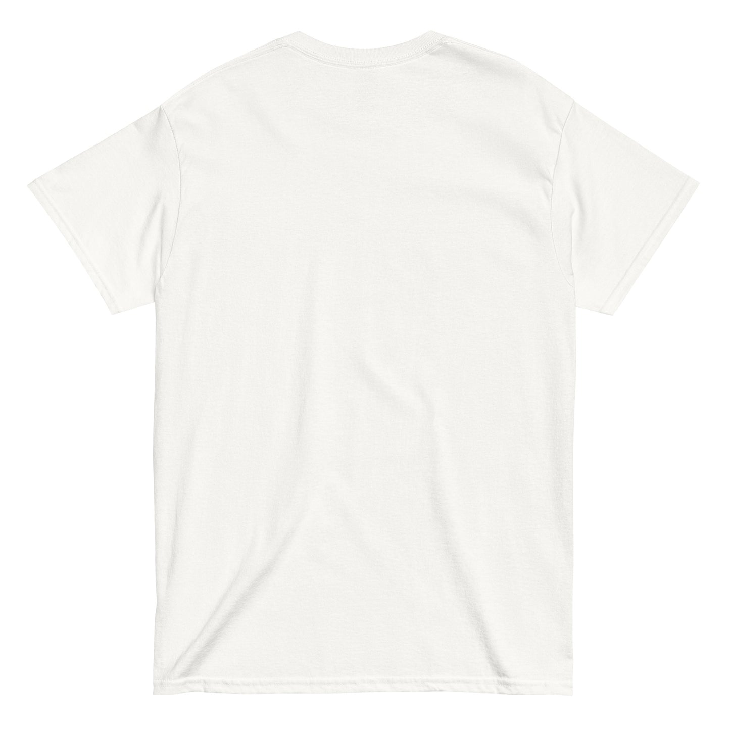 White unisex T-shirt — back view, blank.