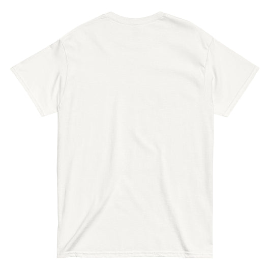 White unisex T-shirt — back view, blank.