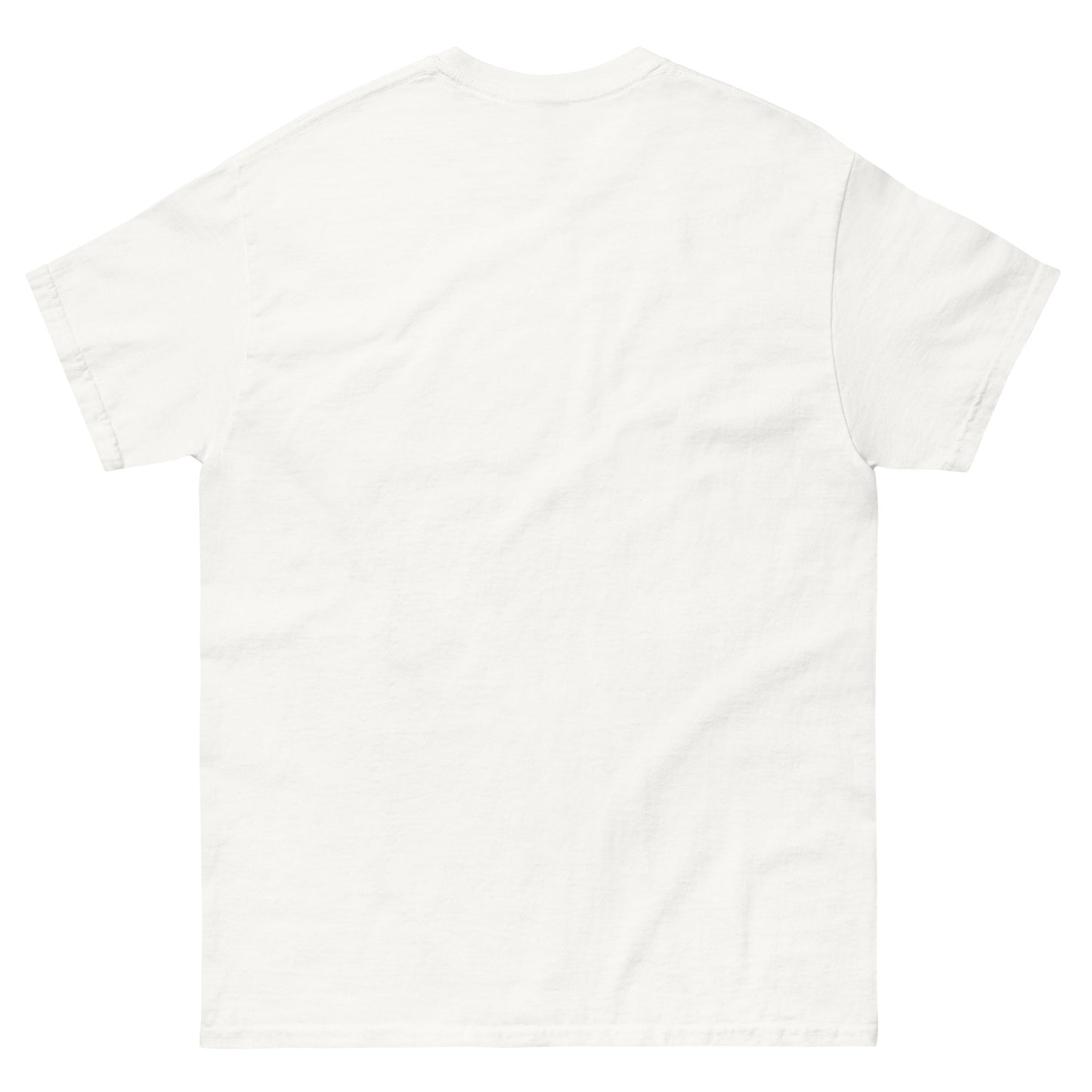 White unisex t-shirt displaying a centered symbolic peace emblem with a red heart accent and bold PUTIN lettering, part of the LEADER political art collection.
