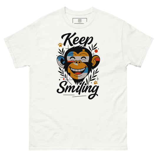 keep smiling monkey t shirt funny cartoon typography design