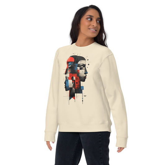 Plain beige unisex sweatshirt front view mockup