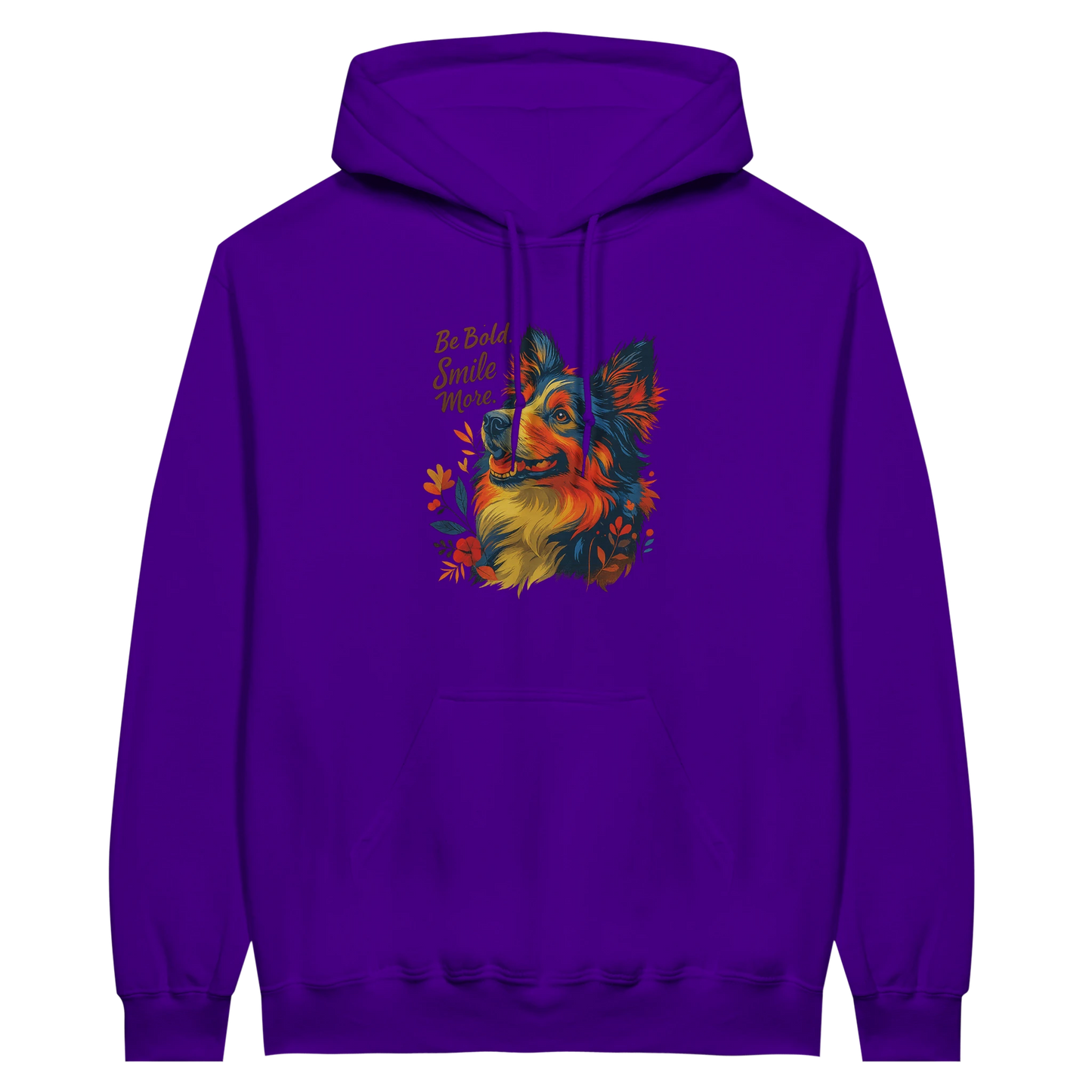 Purple hoodie featuring the vibrant monkey graphic and inspiring text, making the artwork stand out in bold contrast.