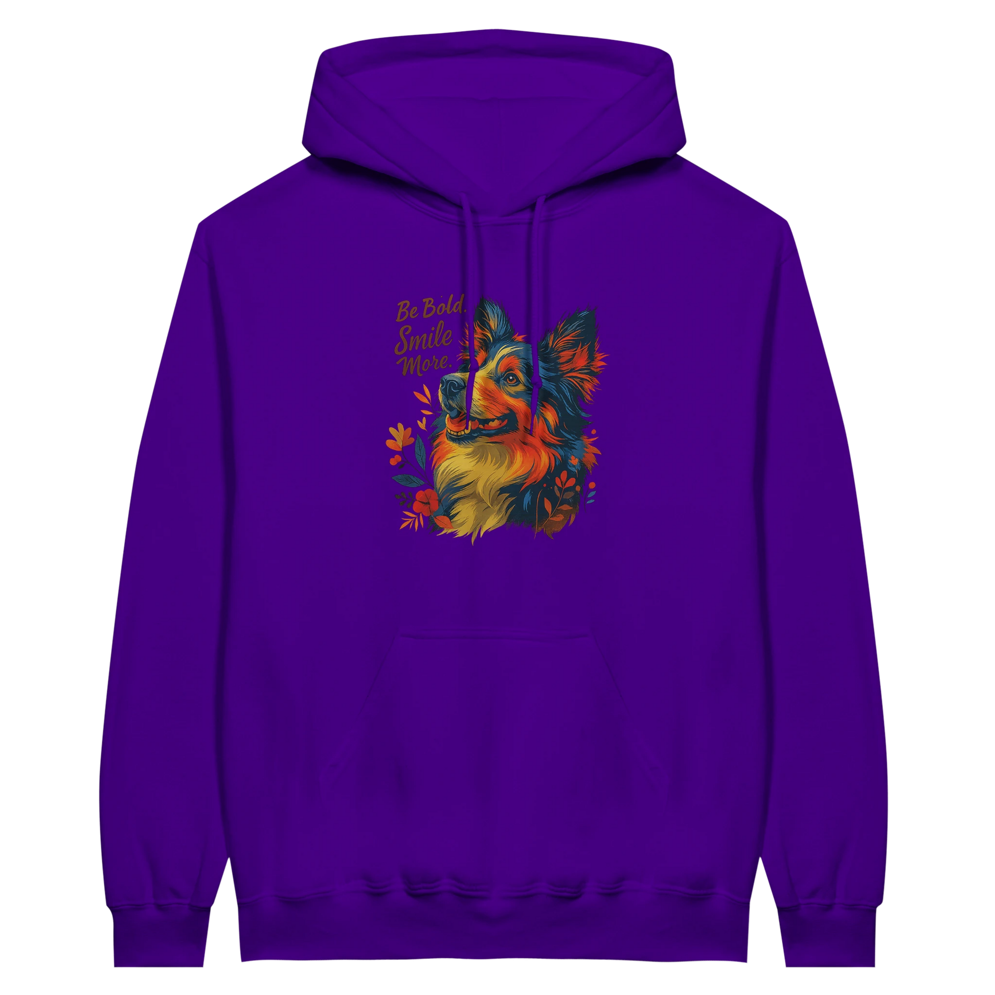 Purple hoodie featuring the vibrant monkey graphic and inspiring text, making the artwork stand out in bold contrast.