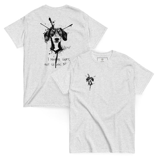 A hand-drawn Boxer from the Unleashed Lines series by Pekilot. This unisex light grey T-shirt shows the loyal and protective Boxer with bold line art, perfect for dog lovers who admire strength and devotion.