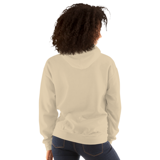 ProduBack view of a sand unisex hoodie with a clean minimalist design, relaxed fit, and comfortable everyday streetwear silhouette.ct mockup