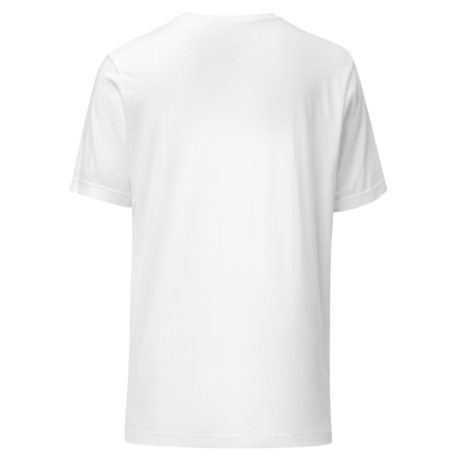 white t shirt with colorful lizard illustration graphic front view